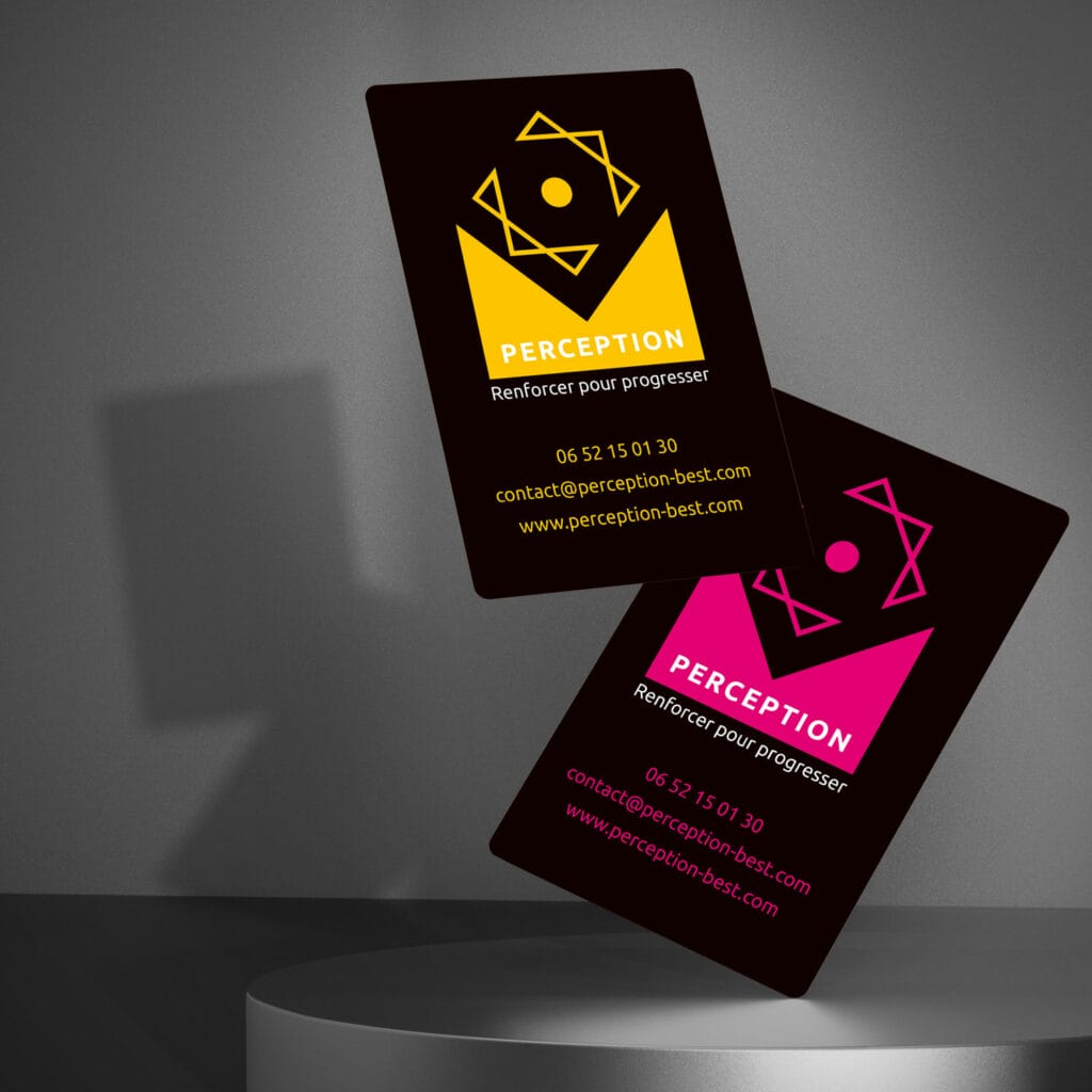 Identité de marque : carte de visite PERCEPTION par BLEUPIMENT Lyon