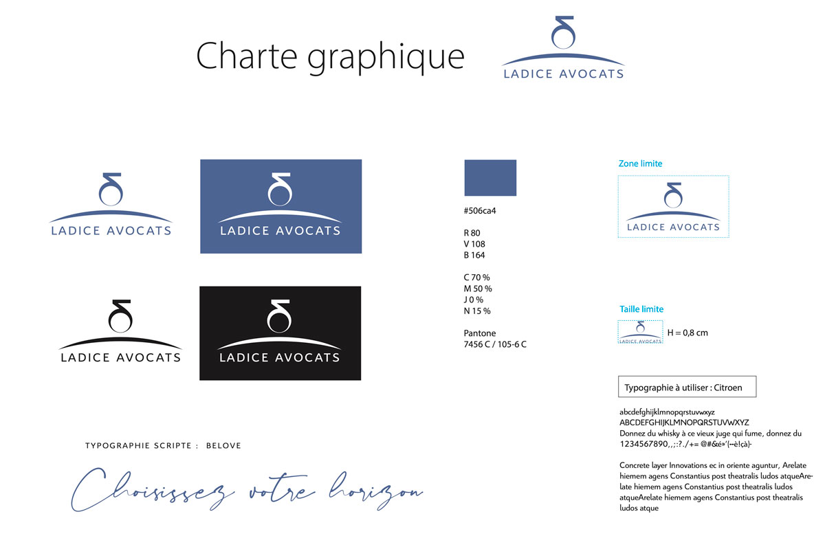 Charte graphiqe pour le cabinet d’avocats « Ladice Avocats » à Dijon Charte graphiqe pour le cabinet d’avocats « Ladice Avocats » à Dijon