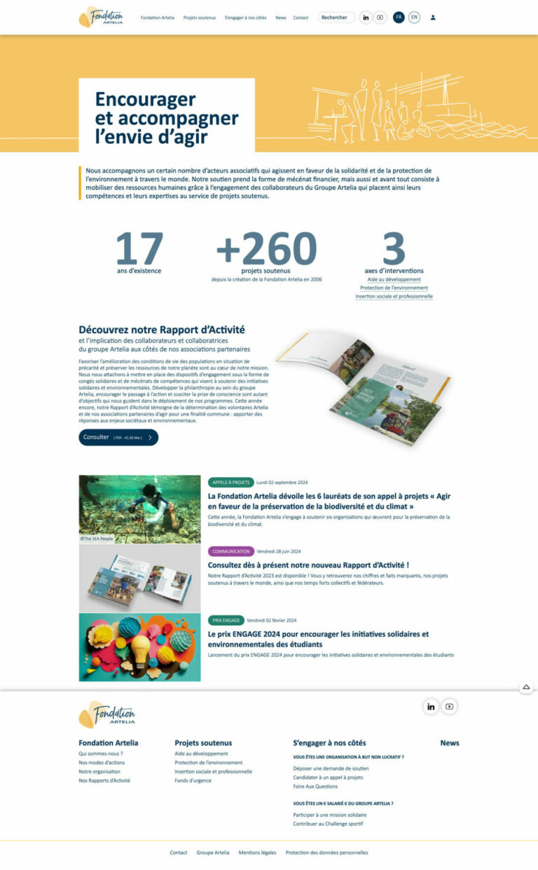 Accessibilité numérique : le site web de la fondation artelia