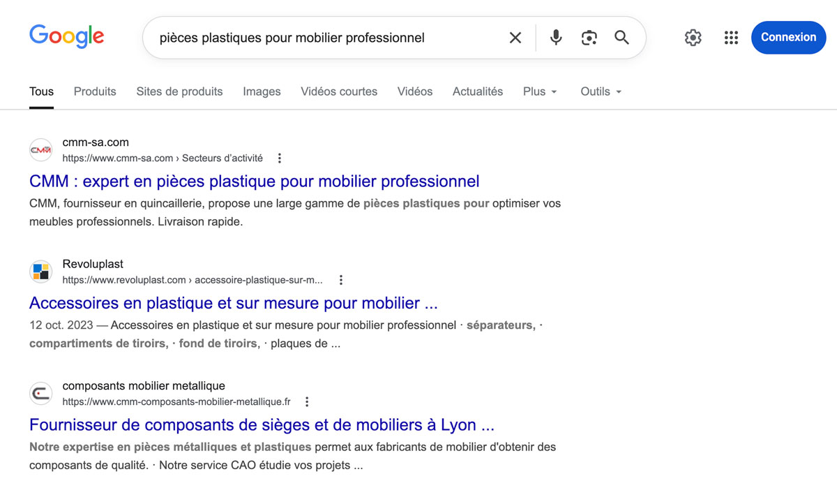 Référencement SEO pour le site web CMM-SA